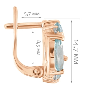 Женские Серьги Серебро Камень натуральный Топаз
