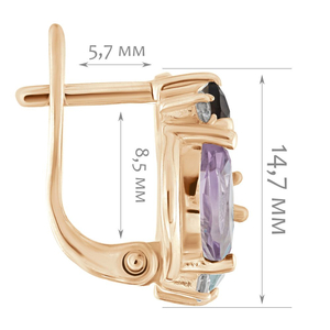Женские Серьги Серебро Камень натуральный Аметист