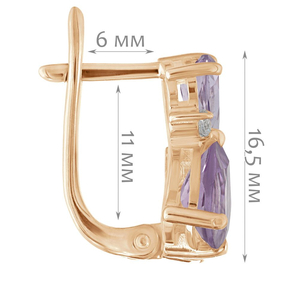Женские Серьги Серебро Камень натуральный Аметист