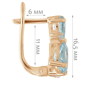 Женские Серьги Серебро Камень натуральный Топаз