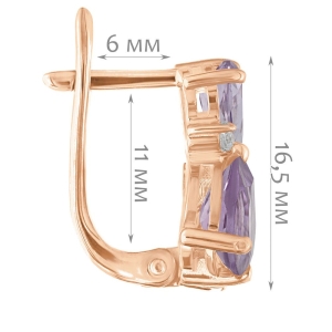 Женские Серьги Серебро Камень натуральный Аметист