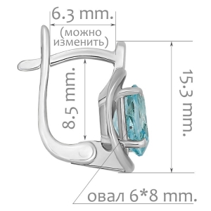 Женские Серьги Серебро Камень натуральный Топаз