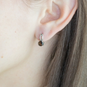 Женские Серьги Серебро Камень натуральный Раухтопаз