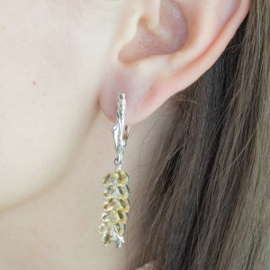 Женские Серьги Серебро Камень натуральный Цитрин