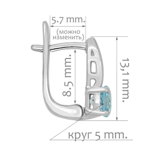 Женские Серьги Серебро Камень натуральный Топаз