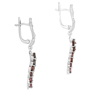 Женские Серьги Серебро Камень натуральный Гранат