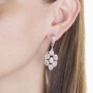 Женские Серьги Серебро Камень натуральный Кварц