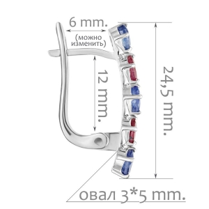 Женские Серьги Серебро Камень натуральный Сапфир