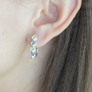 Женские Серьги Серебро Камень натуральный Опал