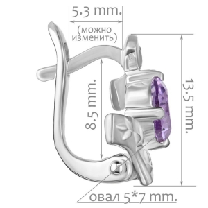 Женские Серьги Серебро Камень натуральный Аметист