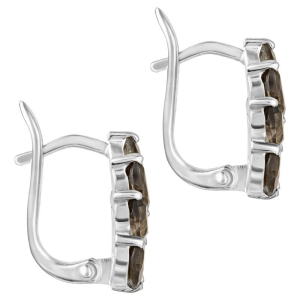 Женские Серьги Серебро Камень натуральный Раухтопаз