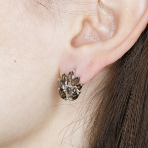 Женские Серьги Серебро Камень натуральный Раухтопаз