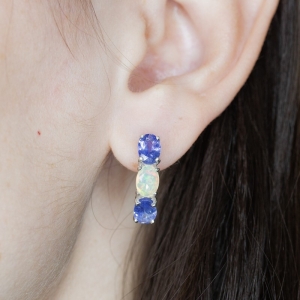 Женские Серьги Серебро Камень натуральный Опал