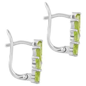 Женские Серьги Серебро Камень натуральный Хризолит
