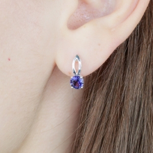 Женские Серьги Серебро Камень натуральный Иолит