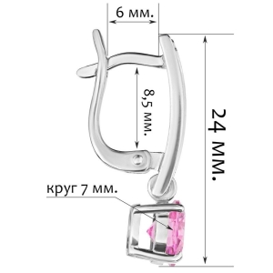 Женские Серьги Серебро Камень искусственный Нанокристалл