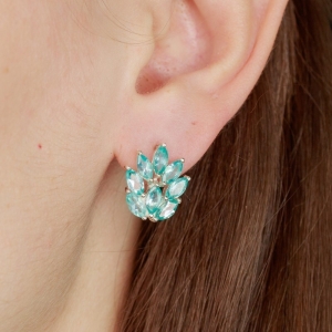 Женские Серьги Серебро Камень натуральный Апатит