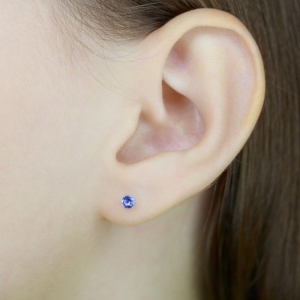 Женские Серьги Серебро Камень натуральный Иолит