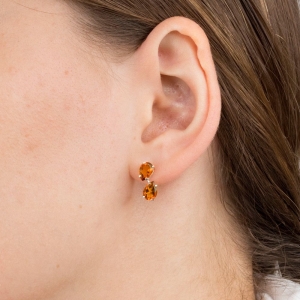 Женские Серьги Серебро Камень натуральный Цитрин