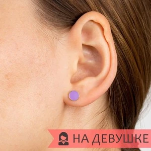 Женские Серьги Серебро Эмаль холодная Розовый кварц