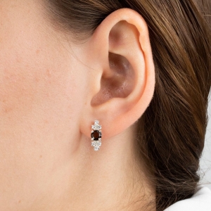 Женские Серьги Серебро Камень натуральный Раухтопаз