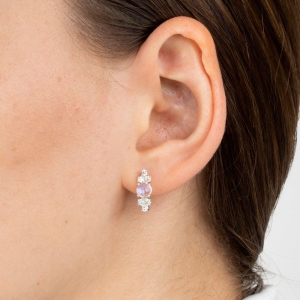 Женские Серьги Серебро Камень натуральный Лунный камень