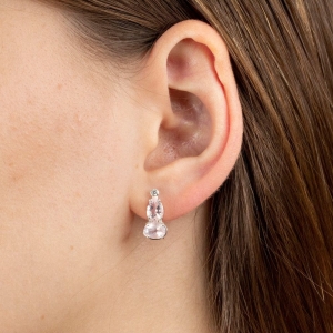 Женские Серьги Серебро Камень натуральный Кварц