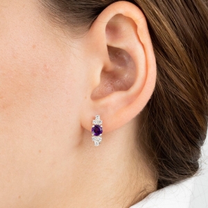 Женские Серьги Серебро Камень натуральный Аметист