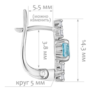 Женские Серьги Серебро Камень натуральный Топаз
