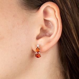 Женские Серьги Серебро Камень натуральный Цитрин