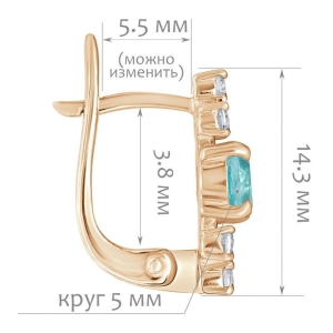 Женские Серьги Серебро Камень натуральный Апатит