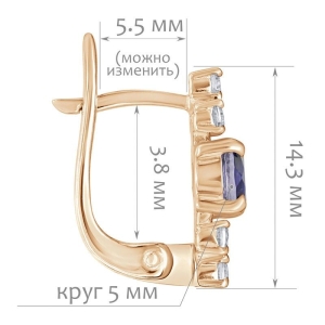 Женские Серьги Серебро Камень натуральный Иолит