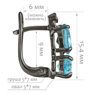 Женские Серьги Серебро Камень натуральный Топаз