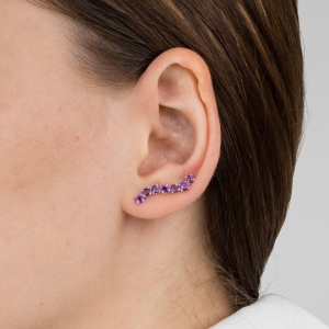 Женские Серьги Серебро Камень натуральный Аметист