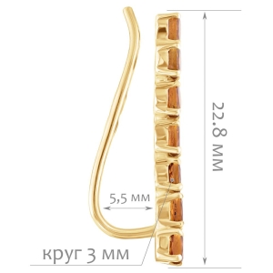 Женские Серьги Серебро Камень натуральный Цитрин