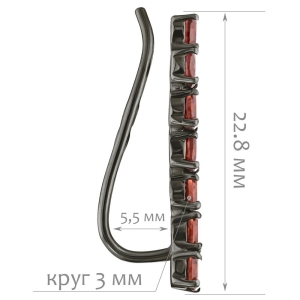 Женские Серьги Серебро Камень натуральный Гранат