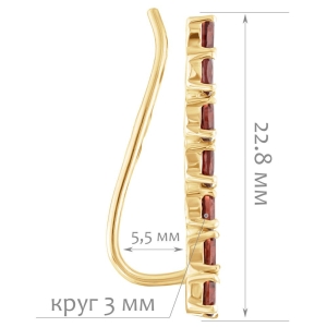 Женские Серьги Серебро Камень натуральный Гранат