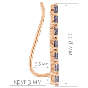 Женские Серьги Серебро Камень натуральный Иолит
