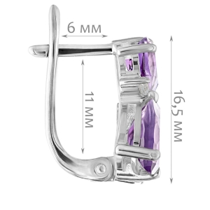 Женские Серьги Серебро Камень натуральный Аметист