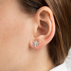 Женские Серьги Серебро Без вставок Розовый кварц