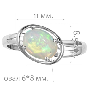 Женские Кольца Серебро Камень натуральный Опал