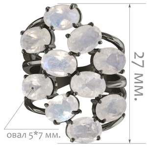 Женские Кольца Серебро Камень натуральный Лунный камень
