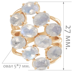 Женские Кольца Серебро Камень натуральный Лунный камень