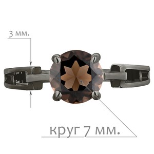 Женские Кольца Серебро Камень натуральный Раухтопаз