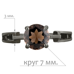 Женские Кольца Серебро Камень натуральный Раухтопаз