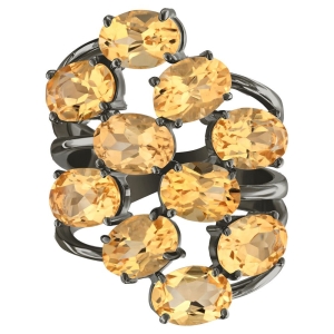 Женские Кольца Серебро Камень натуральный Цитрин