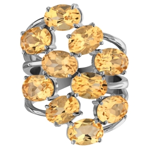 Женские Кольца Серебро Камень натуральный Цитрин