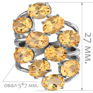 Женские Кольца Серебро Камень натуральный Цитрин