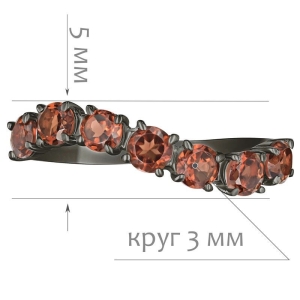 Женские Кольца Серебро Камень натуральный Гранат