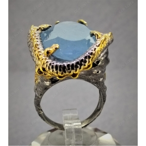 Женские Кольца Серебро Камень натуральный Аквамарин